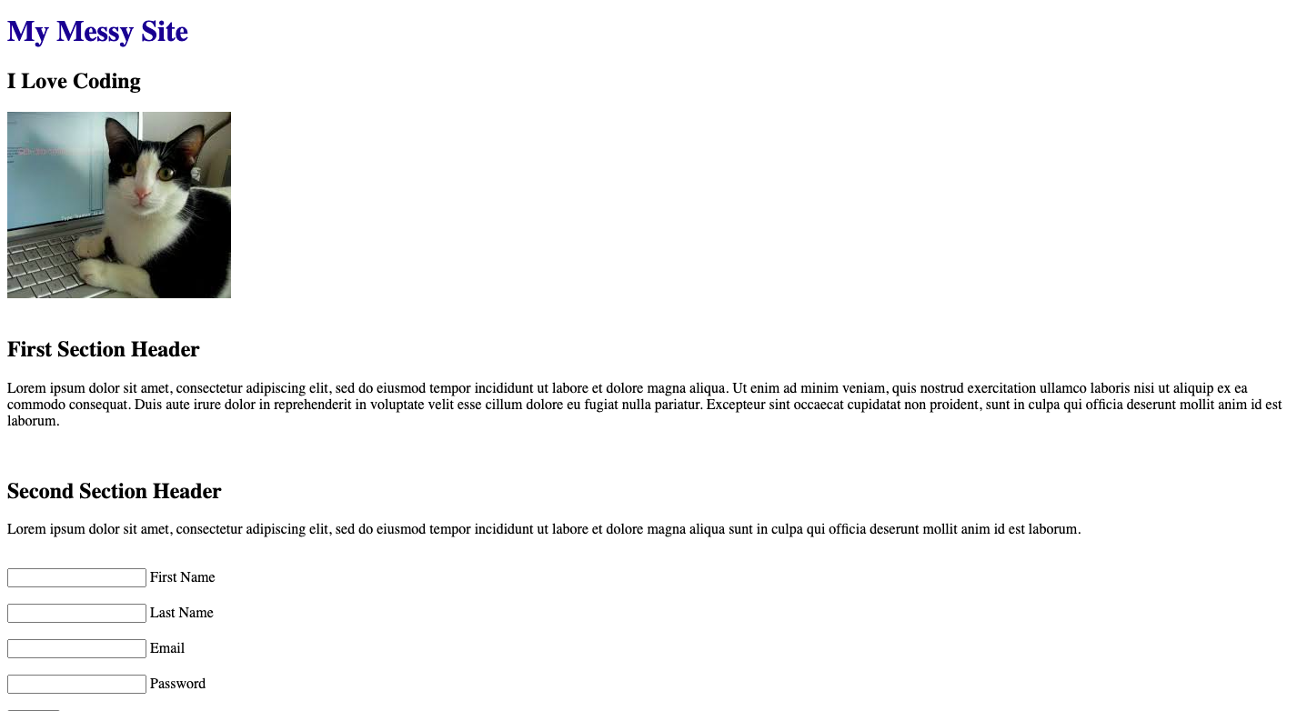 Semantic HTML homepage