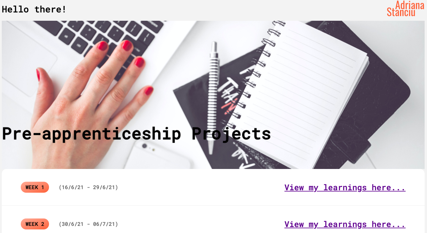 Pre-apprenticeship Projects homepage